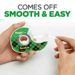Scotch Magic Invisible Clear Tape With Dispenser, 0.75" x 18 yds., 1" Core, Transparent, 6 Rolls/Pack (6122)