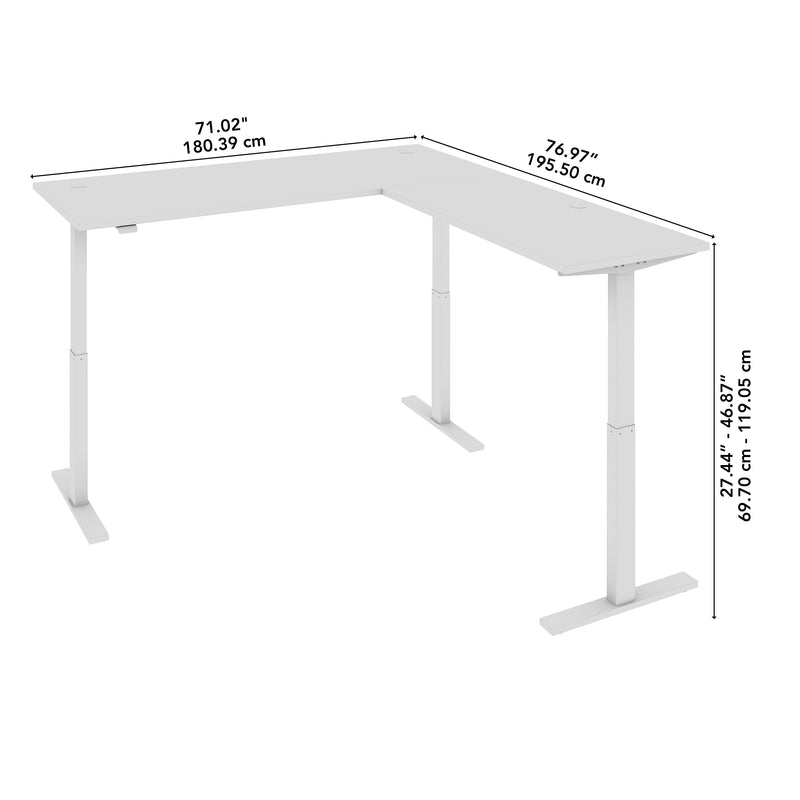 Bush Business Furniture Move 60 Series 72"W L Shaped Adjustable Standing Desk, Platinum Gray (M6SL7278PGSK)