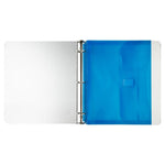 JAM Paper Plastic Binder Pocket, 3-Hole Punched, Blue, 3/Pack (218VB1BUX3)
