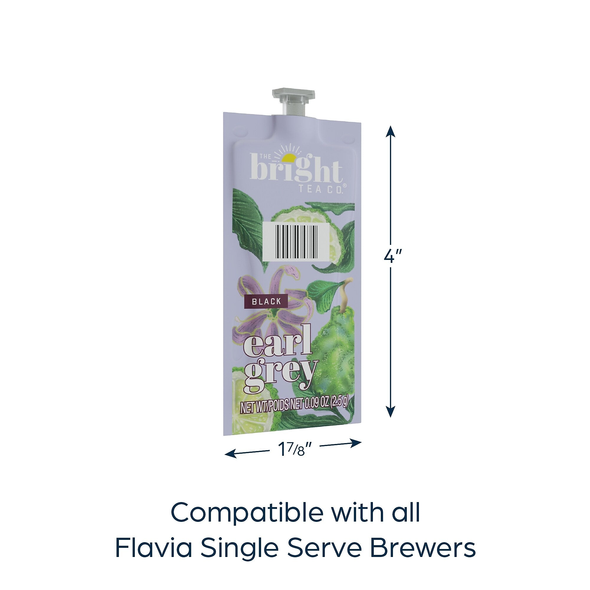 The Bright Tea Co. Earl Grey Black Tea, Flavia Freshpacks, 100/Carton (B506)