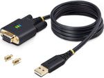 StarTech 3.3' USB-A to RS-232 Serial Adapter Cable, Male to Male, Black, 'DI Chip, COM Retention (1P3FFCNB-USB-SERIAL)