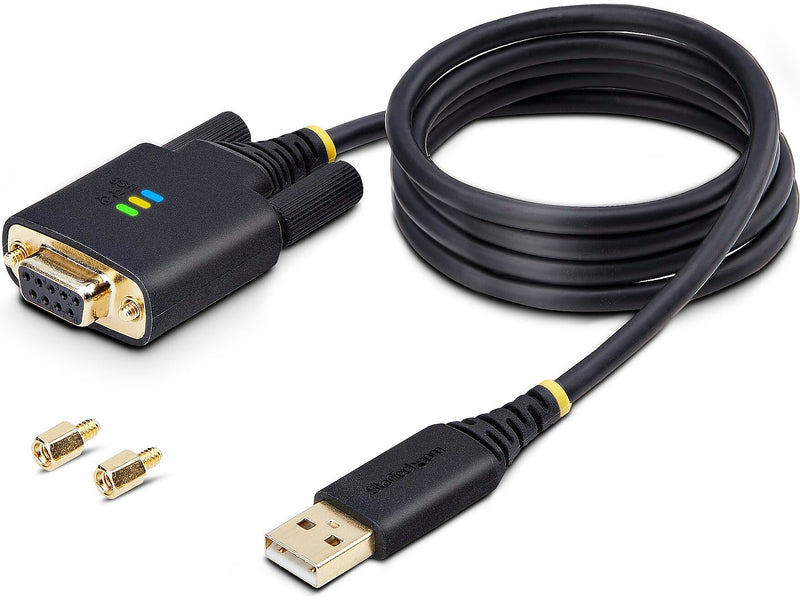 StarTech 3.3' USB-A to RS-232 Serial Adapter Cable, Male to Male, Black, 'DI Chip, COM Retention (1P3FFCNB-USB-SERIAL)