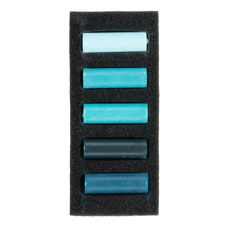 Rembrandt Soft Pastels Micro Sets, Cool Greens, 5/Set, 3 Sets/Bundle (RBX31820509-3)