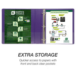 Samsill Earth's Choice Plant-Based 1.5" Durable View Binders, 3-Ring, Made in USA, Assorted Fashion Colors, 4/Pack (MP48659)
