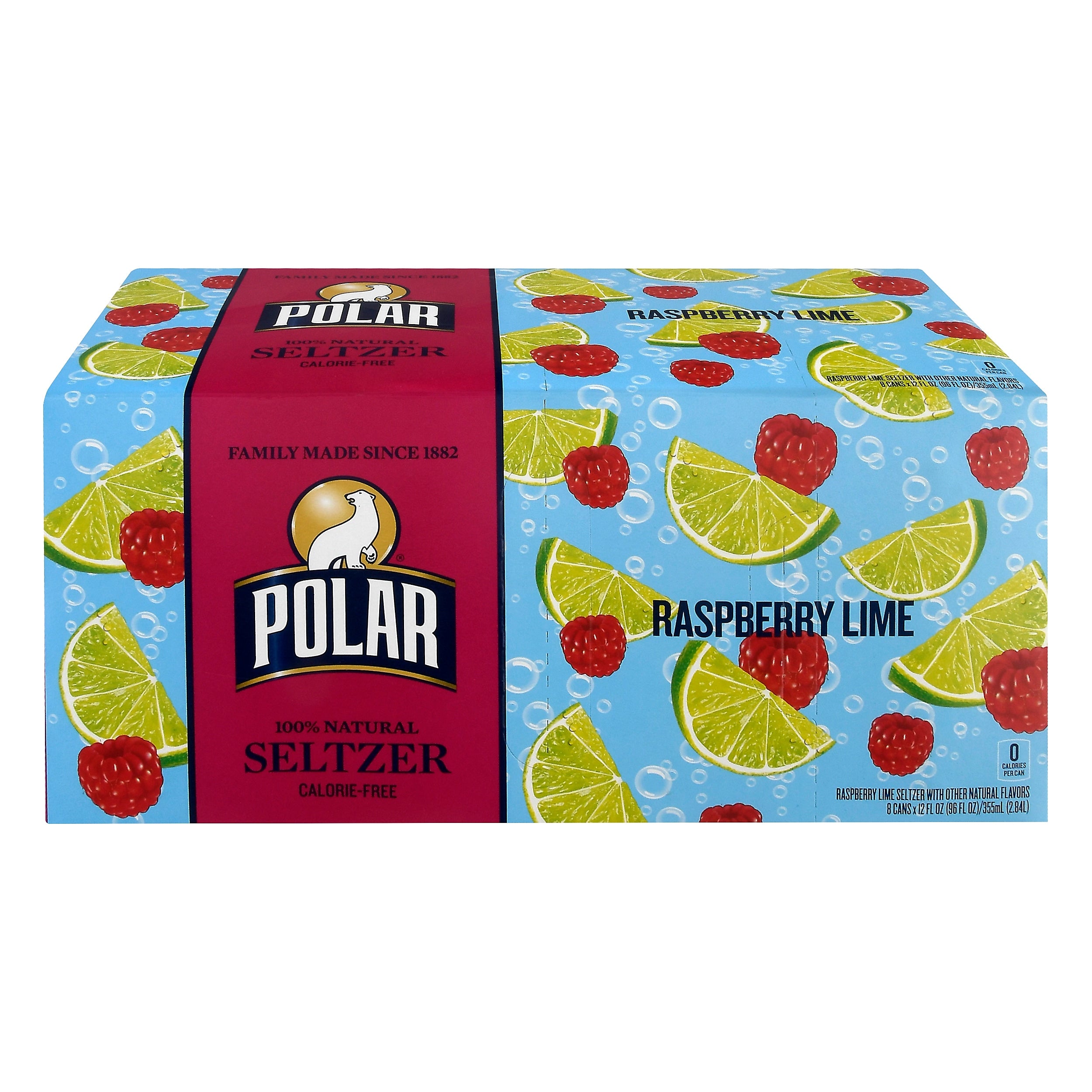 Polar Raspberry Lime Sparkling Seltzer Water, 12 oz., 24 Cans/Box (1000230)