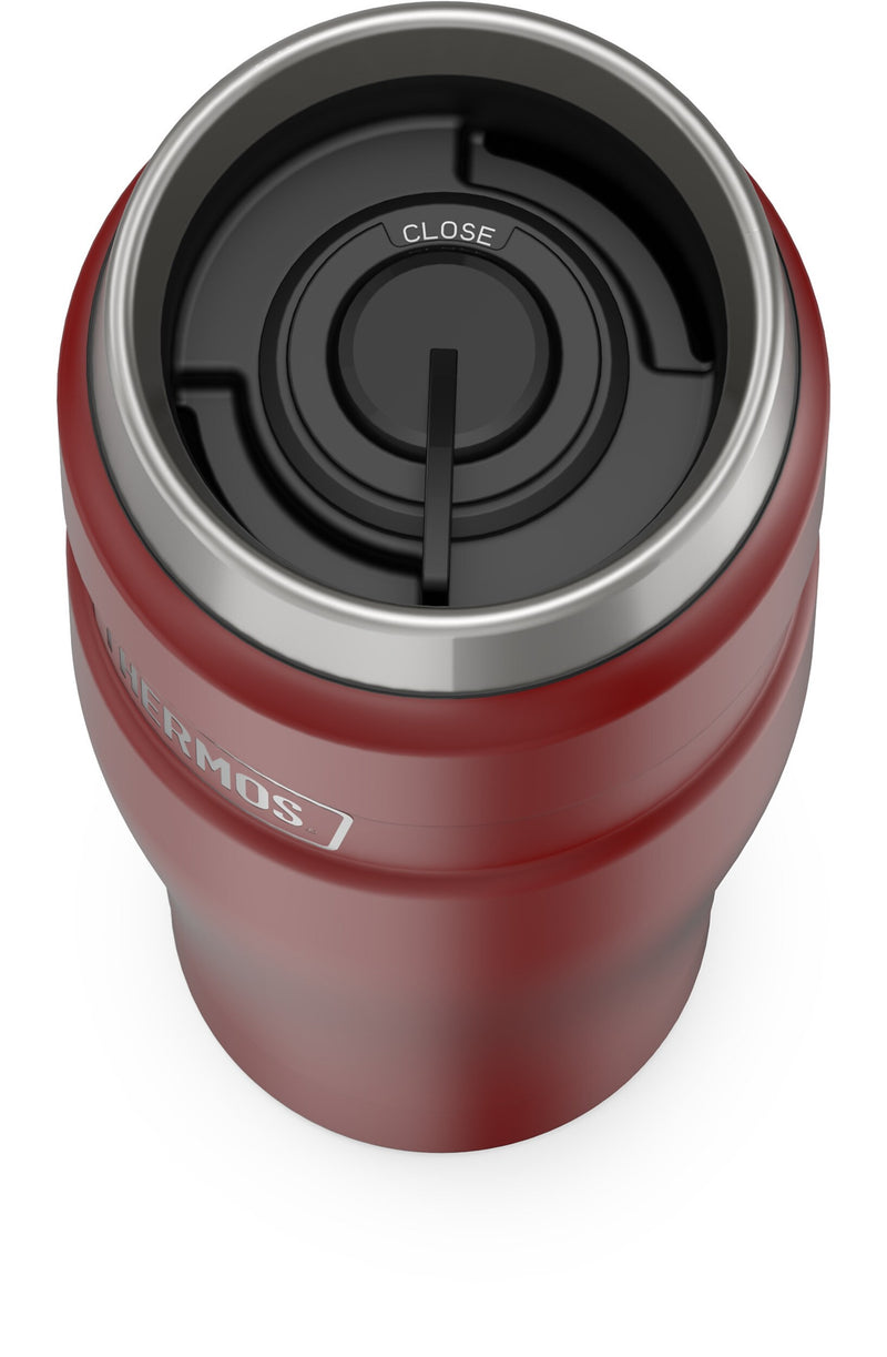 Thermos King Stainless Steel Vacuum Insulated Tumbler, 16 oz., Rustic Red (EASK1005MR4)