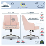 Serta Style Leighton Fabric Swivel Home Office Chair, Blush Pink (47925C)