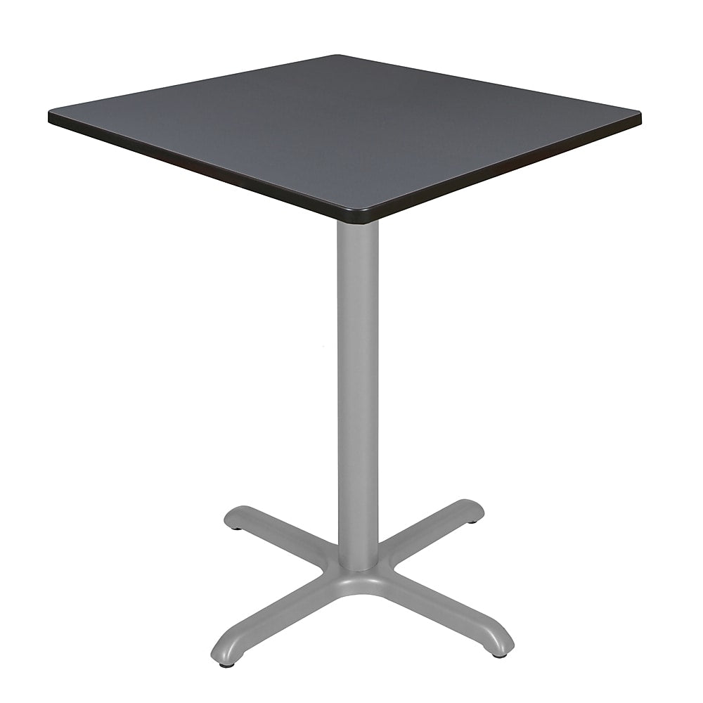 Regency Cain Square Laminate Cafe High X Base Table, 36"D x 36"W, Grey (TCB3636GYGY)