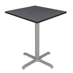 Regency Cain Square Laminate Cafe High X Base Table, 36"D x 36"W, Grey (TCB3636GYGY)