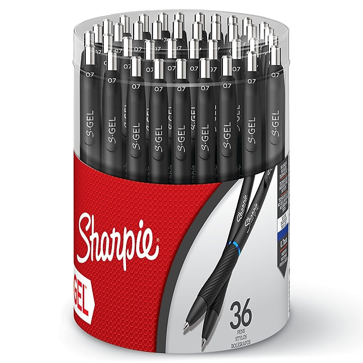 Sharpie S-Gel Retractable Gel Pen, Medium Point, 0.07mm, Blue Ink, 36/Pack (2208552)