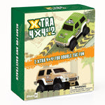 JitteryGit XTRA 4X4 Race Cars for Dinosaur Race Track Set, Green/Tan (000860009329553)