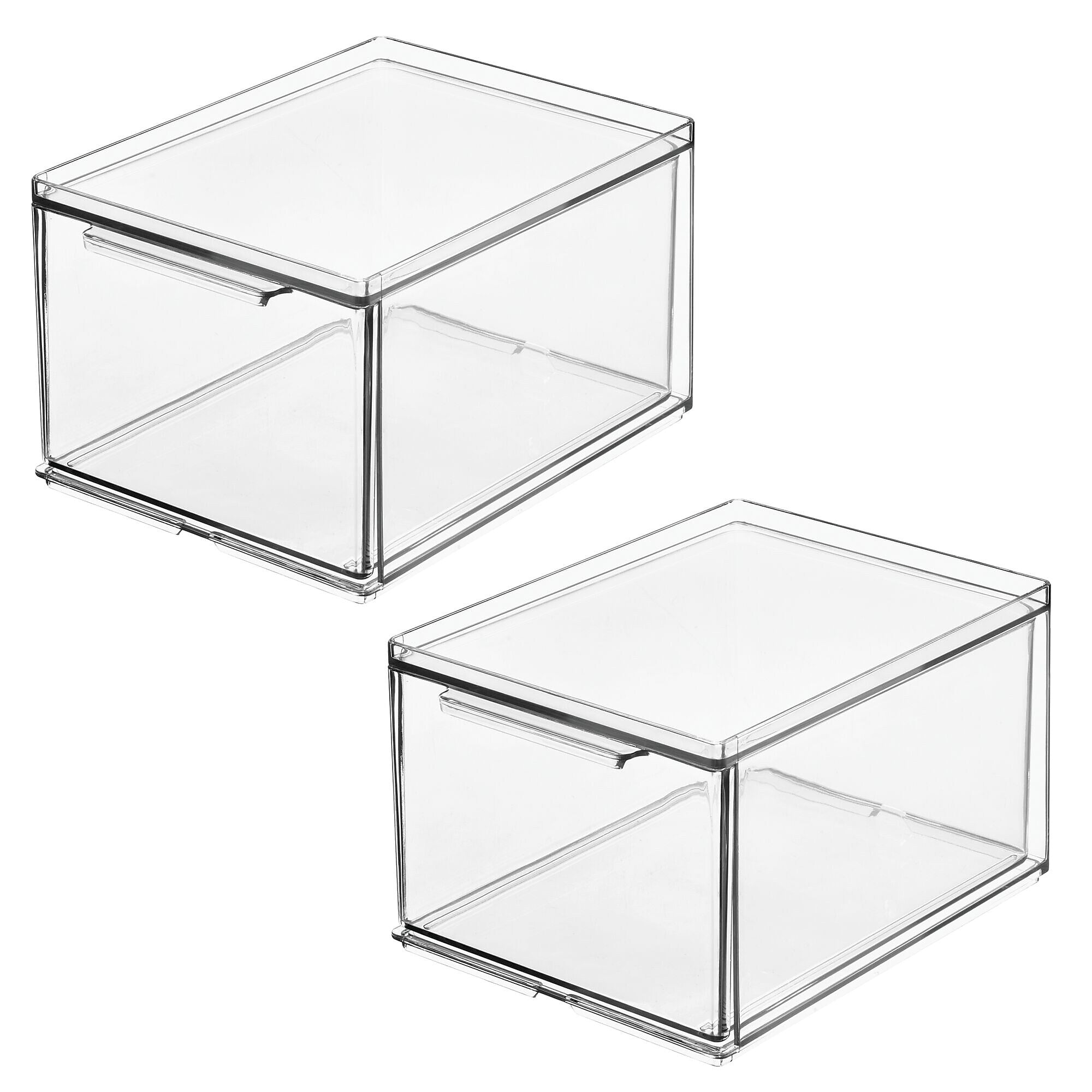 iDESIGN Stackable Storage Drawer, Plastic, Clear, 2/Pack (29202M2)