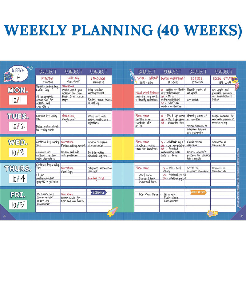 Carson Dellosa Education We Stick Together Teacher Planner, Multicolored (105050)