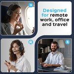 Treblab C7 Noise Canceling Bluetooth Stereo Computer Headset, Black