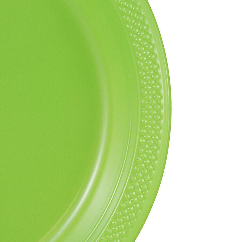 JAM PAPER 9" Plastic Plates, Lime Green, 60 Plates/Pack (9255320685g)