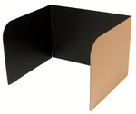 Classroom Products Foldable Cardboard Freestanding Privacy Shield, 13"H x 20"W, Black/Kraft, 20/Box (1320 BK)