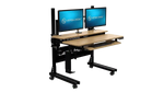 VersaDesk Foundry Bench 48"W Electric Rectangular Adjustable Standing Desk, Bamboo/Black (FB4830-BNB-APP)