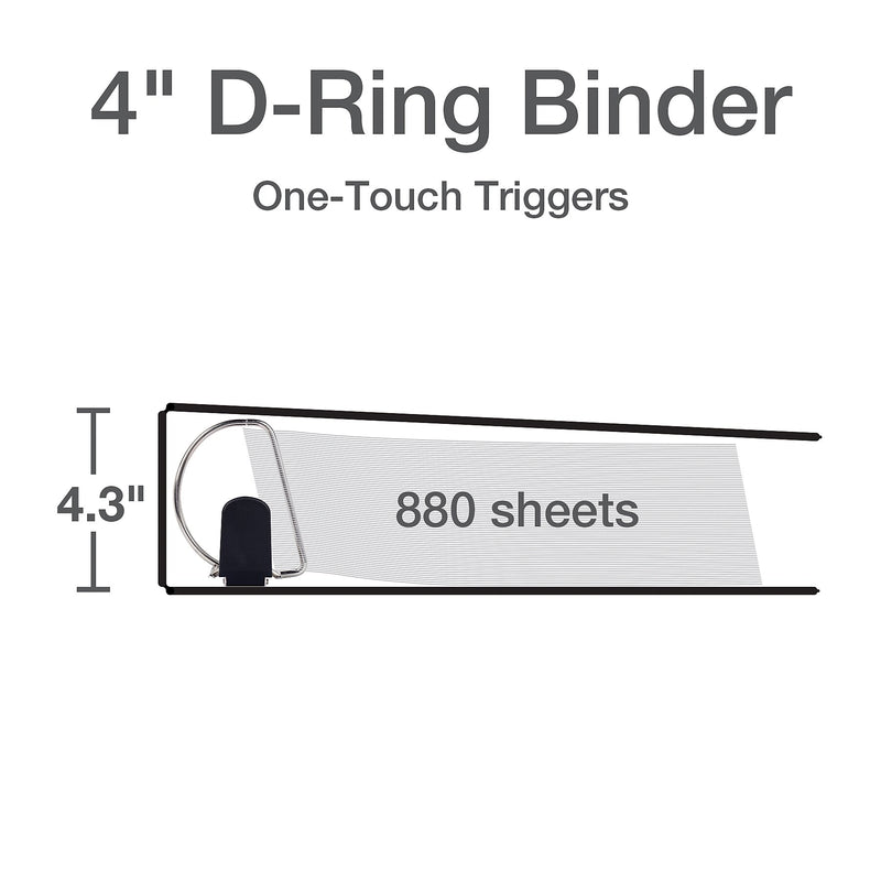 Cardinal Premier Heavy Duty 4" 3-Ring View Binders, D-Ring, White (10340CB)