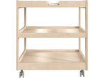 Flash Furniture Bright Beginnings Mobile 2-Section Storage Cart, 26.5"H x 23.5"W x 23.5"D, Brown (MK-ME14795-GG)