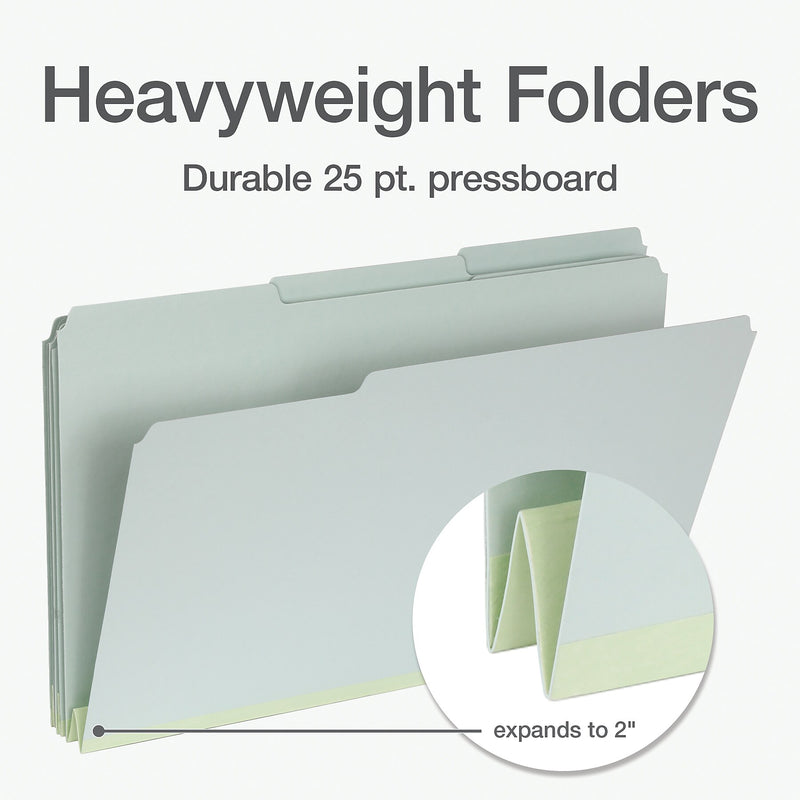 Pendaflex Recycled File Folder, 1-Tab, Assorted, Legal Size, Light Green, 25/Box (1006934)