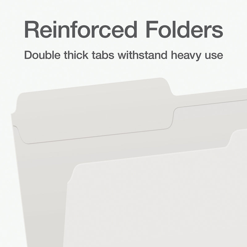 Pendaflex Heavy Duty File Folder, 1/3-Cut Tab, Assorted, Legal Size, White, 100/Box (1007034)
