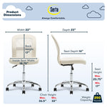 Serta Essentials Armless Ergonomic Bonded Leather/Mesh Swivel Task Chair, Cream (48740B)