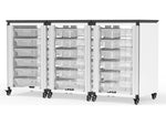 Luxor Mobile 18-Section Modular Classroom Storage Cabinet, 28.75"H x 18.2"D, White (MBS-STR-31-18S)