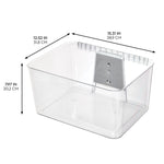 iDESIGN Wall Mounted Large Stackable Plastic Storage Bin, 8" x 15"x 12.5", Clear, 2/Pack (29170M2)