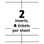 Avery Vertical Style Laser/Inkjet Name Badge & Ticket Inserts, 6" x 4 1/4", White, 100 Inserts Per Box (8522)