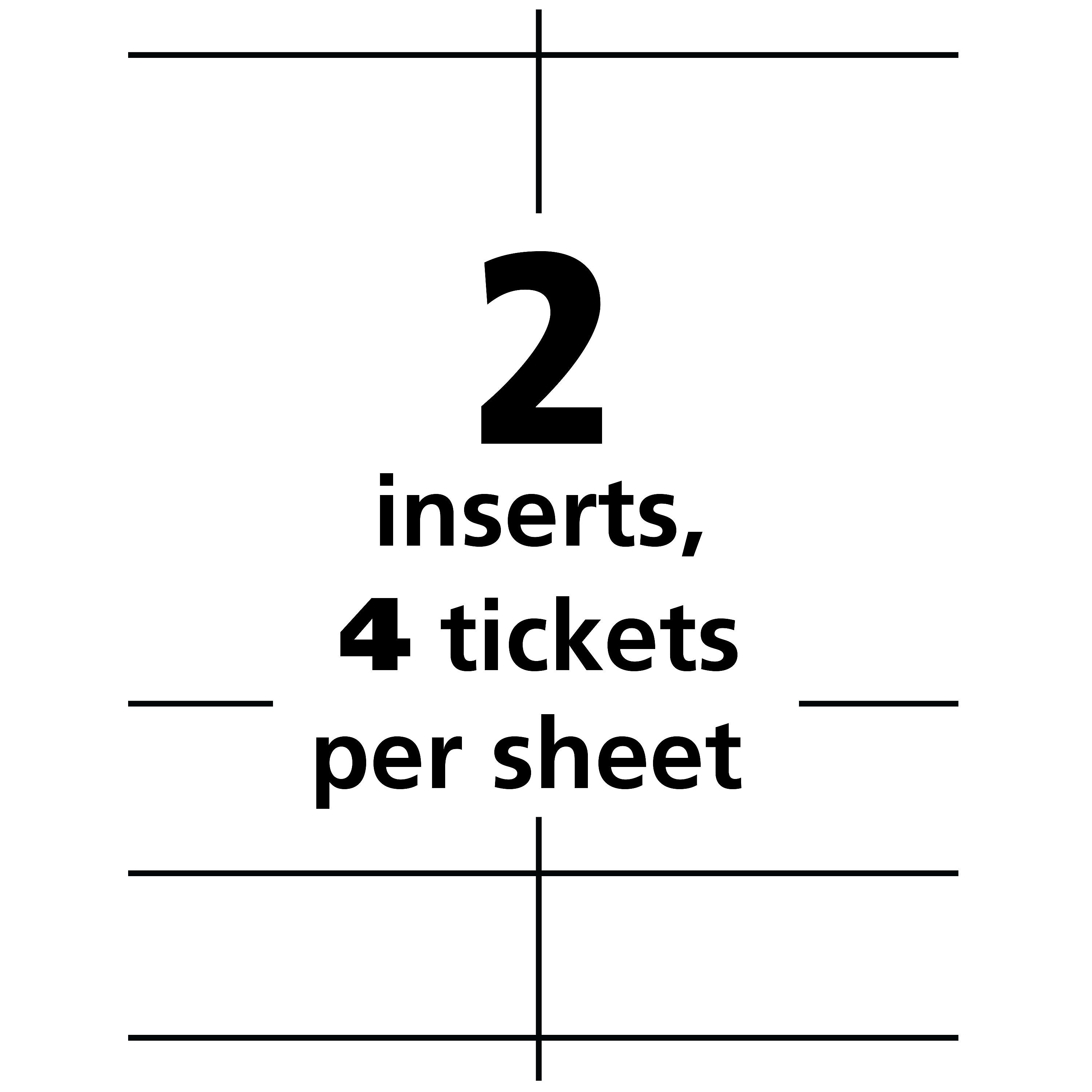 Avery Vertical Style Laser/Inkjet Name Badge & Ticket Inserts, 6" x 4 1/4", White, 100 Inserts Per Box (8522)