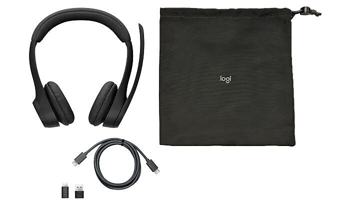 Logitech Zone 305 Wireless Bluetooth Stereo Headset , USB-C/USB-A, Black (981-001450)