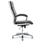 Neratoli High-Back Swivel/Tilt Chair , Black Soft-Touch Leather , Chrome Frame