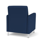 Lesro Ravenna Vinyl Guest Chair, Patriot Plus Imperial Blue/Brushed Steel (RV1101.FBS-01PPIB)