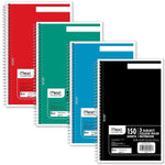 Mead Spiral 3-Subject Notebooks, 5.5" x 9.5", College Ruled, 150 Sheets, Assorted Colors (06900)