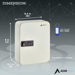 AdirOffice 30-Key Cabinet with Combination Lock and Key Tags, White (682-30-WHI-689-PKG)