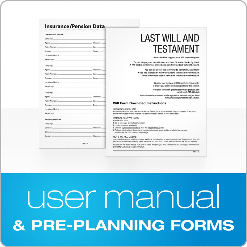 Adams Preprinted Wills Forms, 11"H x 8.5"W (K307)