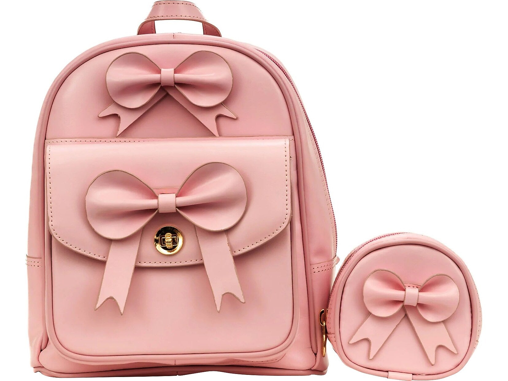 McKlein ACADIA 2-Piece Leather Backpack Set, Small, Pink (99719)