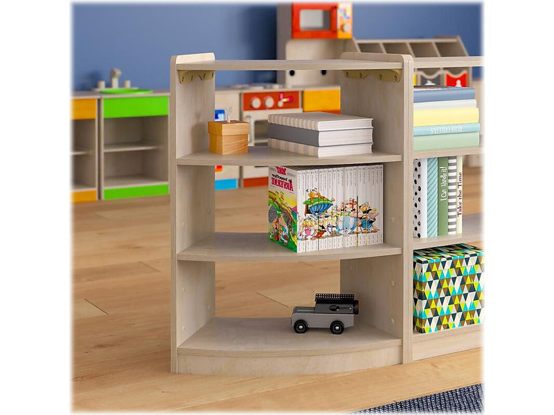 Flash Furniture Bright Beginnings 3-Section Open Corner Storage Unit, 31.5"H x 24"W x 11.75"D, Brown (MK-KE24077-GG)