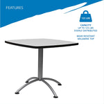 ICEBERG CafeWorks Square Melamine Cafe Table, 36"D x 36"W, Gray (65617)