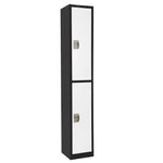AdirOffice 72'' 2 Tier Black and White Storage Locker, 4/Pack (ADI629-202-B-W-PKG-4)