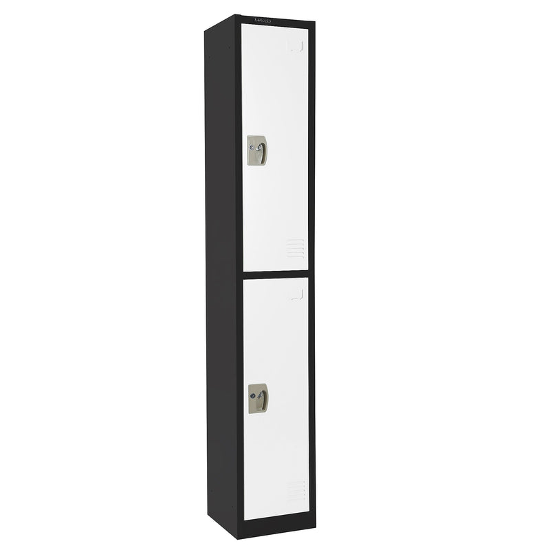 AdirOffice 72'' 2 Tier Black and White Storage Locker, 4/Pack (ADI629-202-B-W-PKG-4)