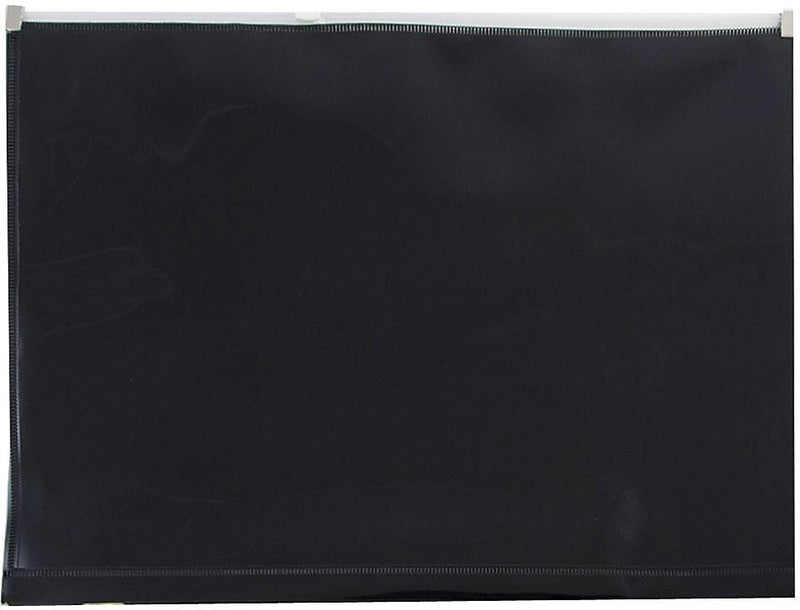 JAM Paper Premium Plastic Document File, 1 Pocket, Letter, Black, 3/Pack (218Z1blx3)