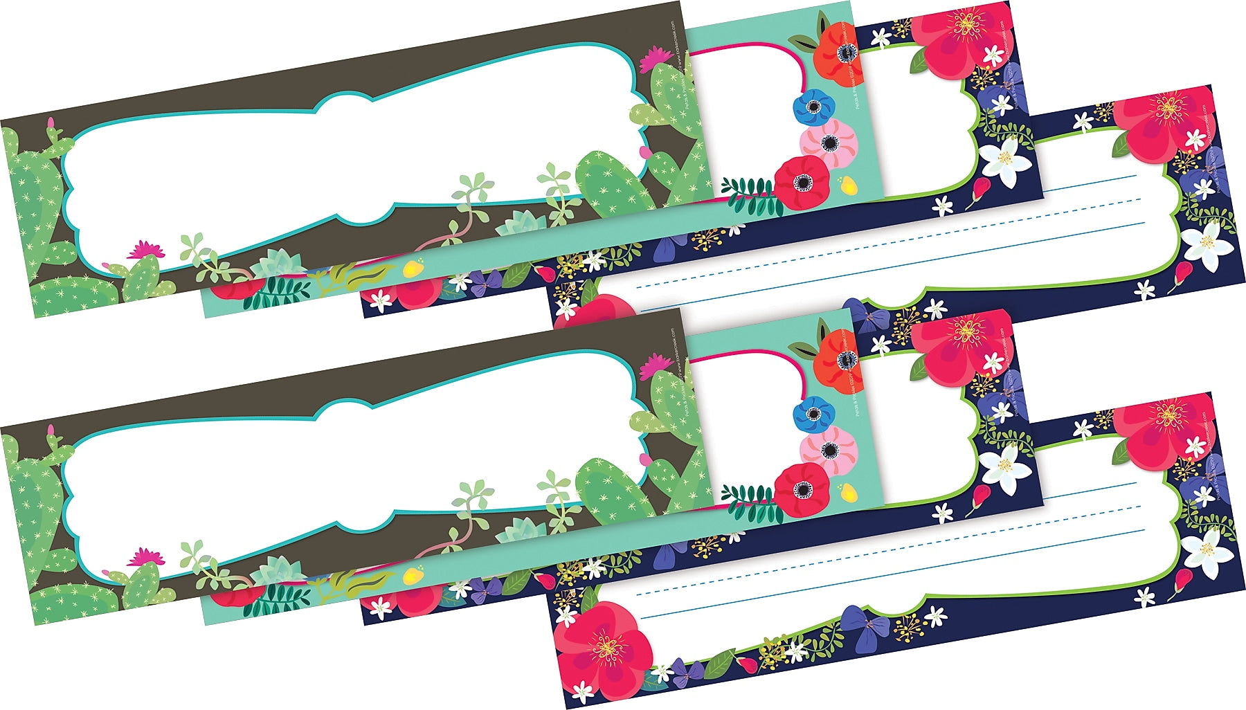 Barker Creek Petals & Prickles School Name Plates, 12" x 3.5", 72/Set (BC3899)