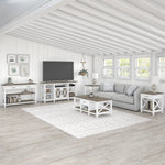 Bush Furniture Key West Console TV Stand, Screens up to 65", Shiplap Gray/Pure White (KWV160G2W-03)