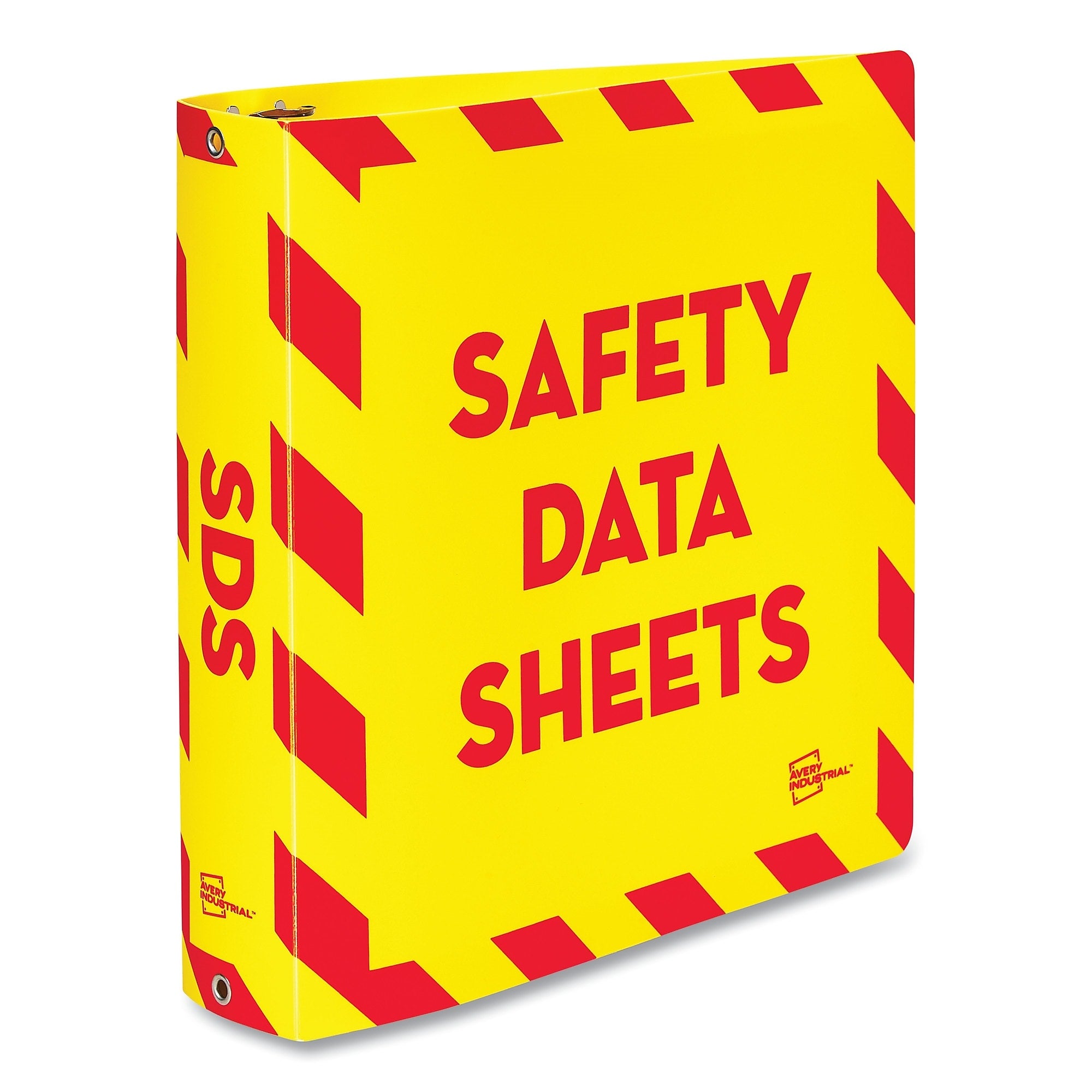 Avery UltraDuty Safety Data Sheet Binders with Chain, 3 Rings, 2" Capacity, 11 x 8.5, Yellow/Red