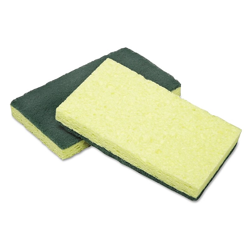 AbilityOne SKILCRAFT Cellulose Scrubber Sponge, Yellow, 3/Pack (NSN6634340)