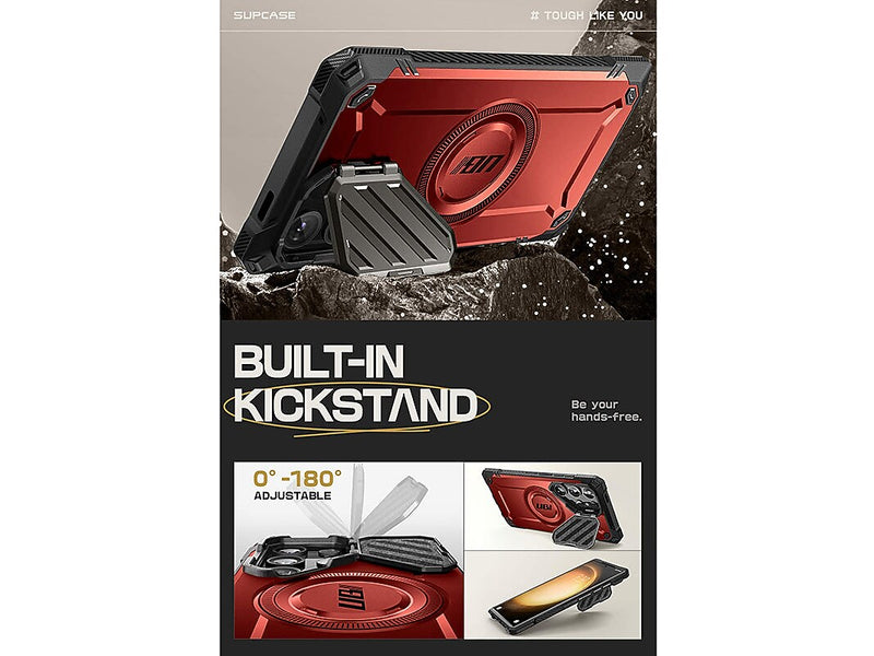SUPCASE Unicorn Beetle MAG XT MagSafe Bumper Case for Samsung Galaxy S24 Ultra, Shock Absorbing, Metallic Red (GXYS24U5GMXTRD)