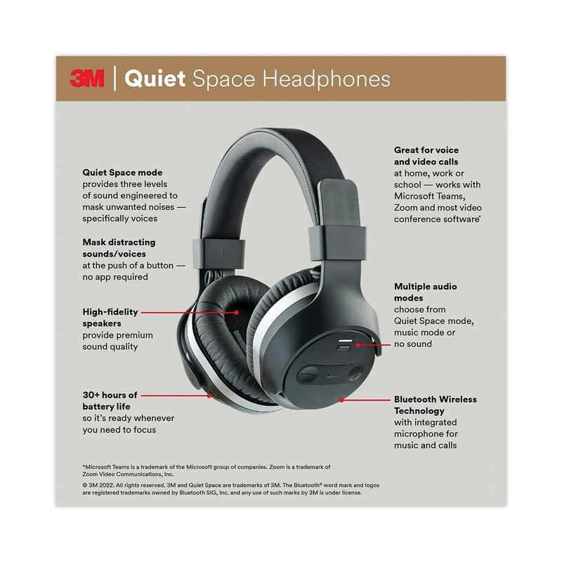 3M™ Quiet Space Headphones, Black