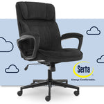 Serta Hannah I Ergonomic Microfiber Swivel Executive Chair, Black (43670D)