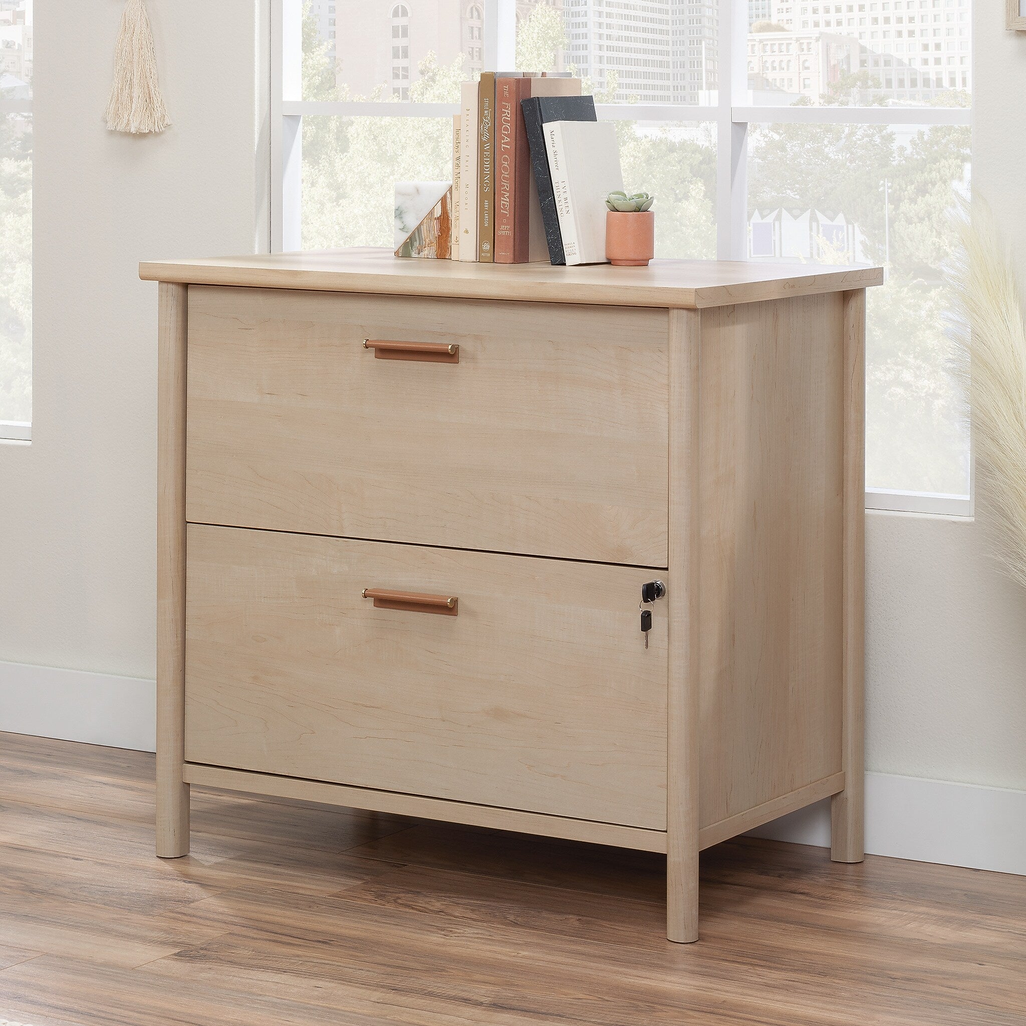 Sauder Whitaker Point Commercial 2-Drawer Lateral File Cabinet, Letter/Legal Size, Lockable, 31"W x 21"D, Natural Maple (429374)